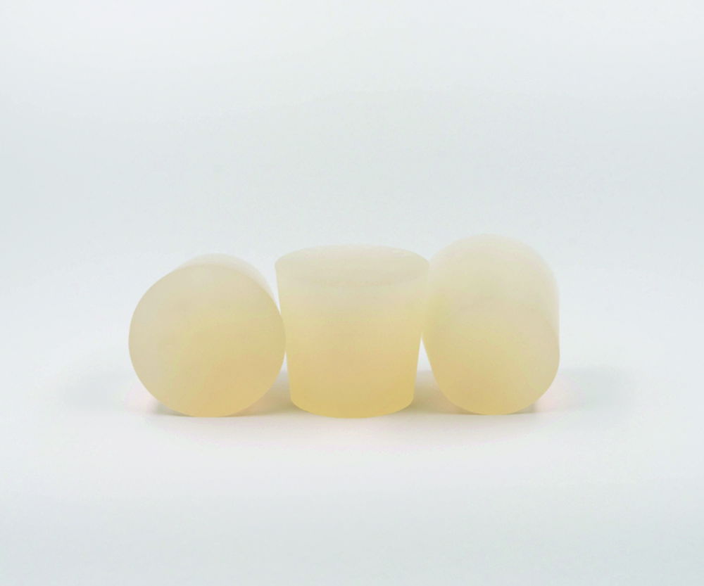 Silicone stoppers, with one hole Silicone stoppers, with one hole