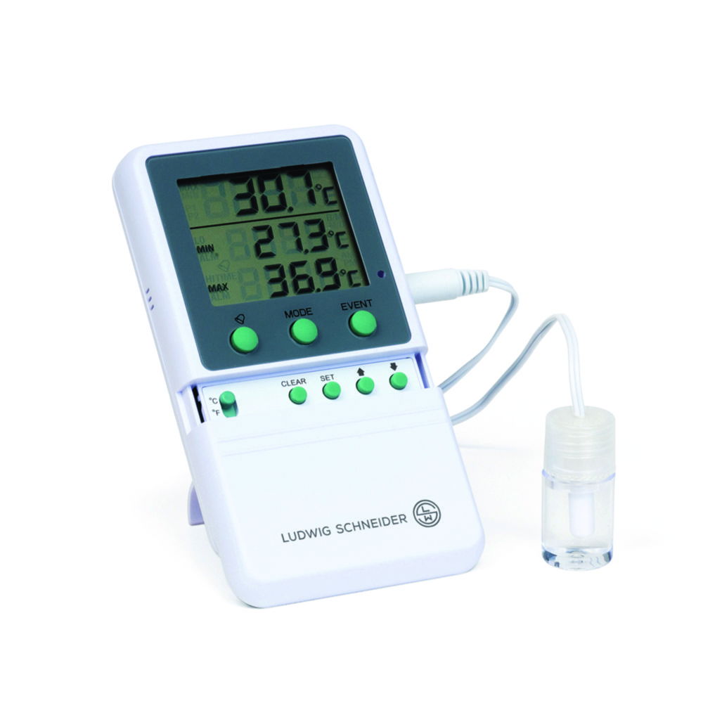 Min./max. alarm thermometer, Type 13030, digital, with certificate Min./max. alarm thermometer, Type 13030, digital, with certificate
