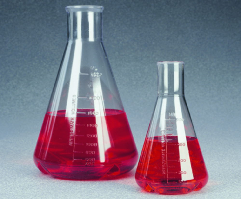 Erlenmeyer flasks with baffles, PC, large pack Erlenmeyer flasks with baffles, PC, large pack