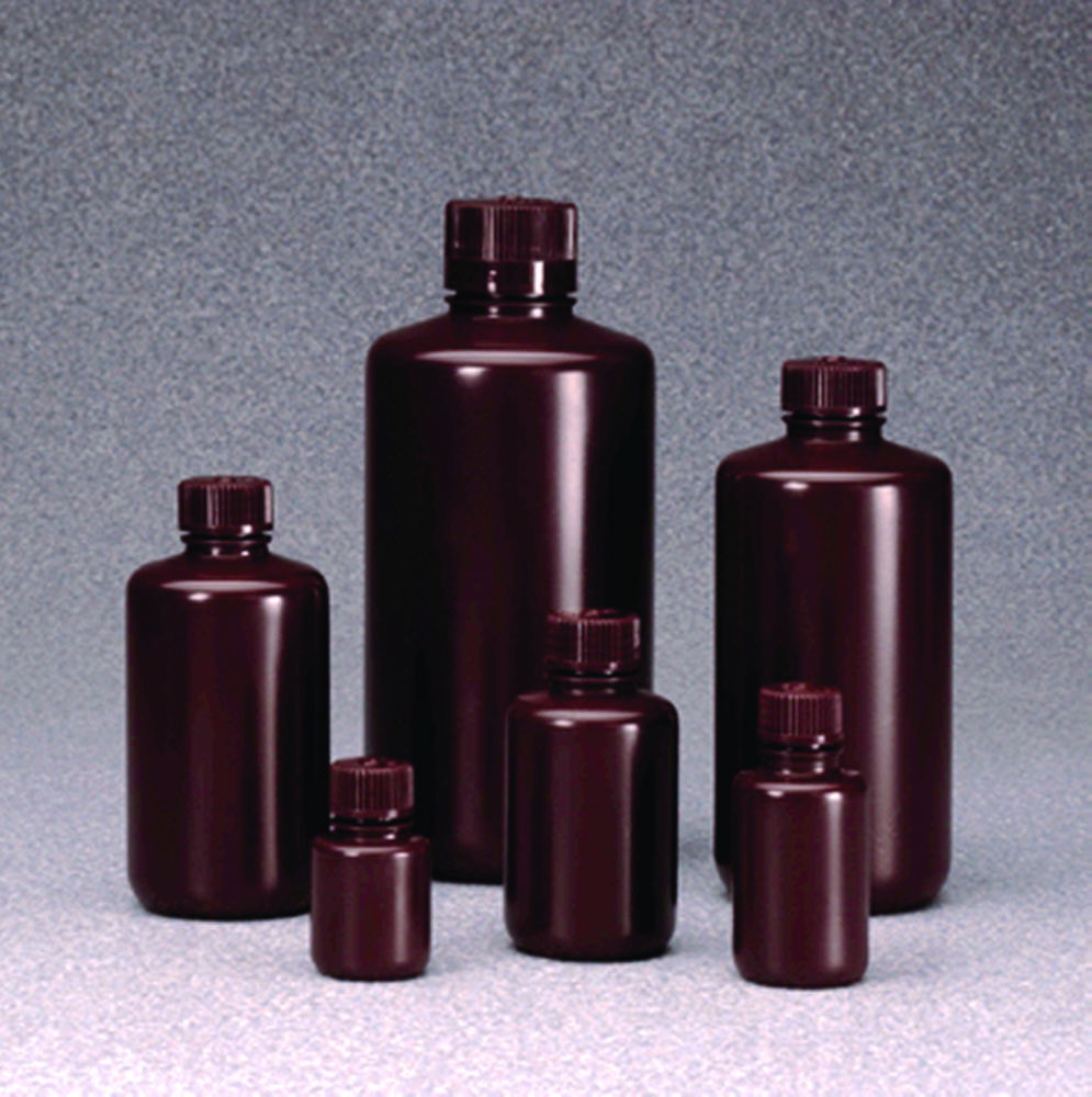 Narrow-mouth bottles Nalgene™, with closure, HDPE, amber Narrow-mouth bottles Nalgene™, with closure, HDPE, amber
