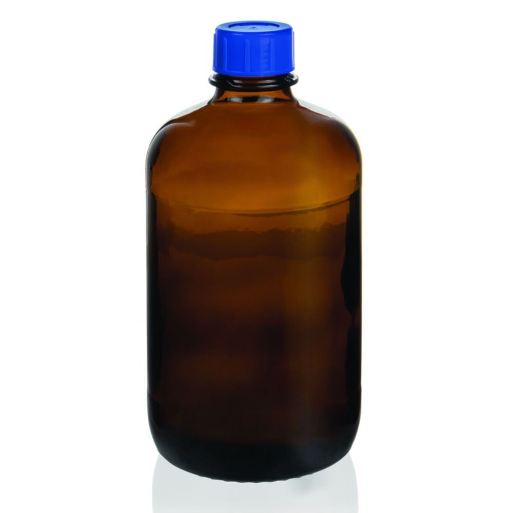 Threaded bottle, soda-lime glass, amber Threaded bottle, soda-lime glass, amber