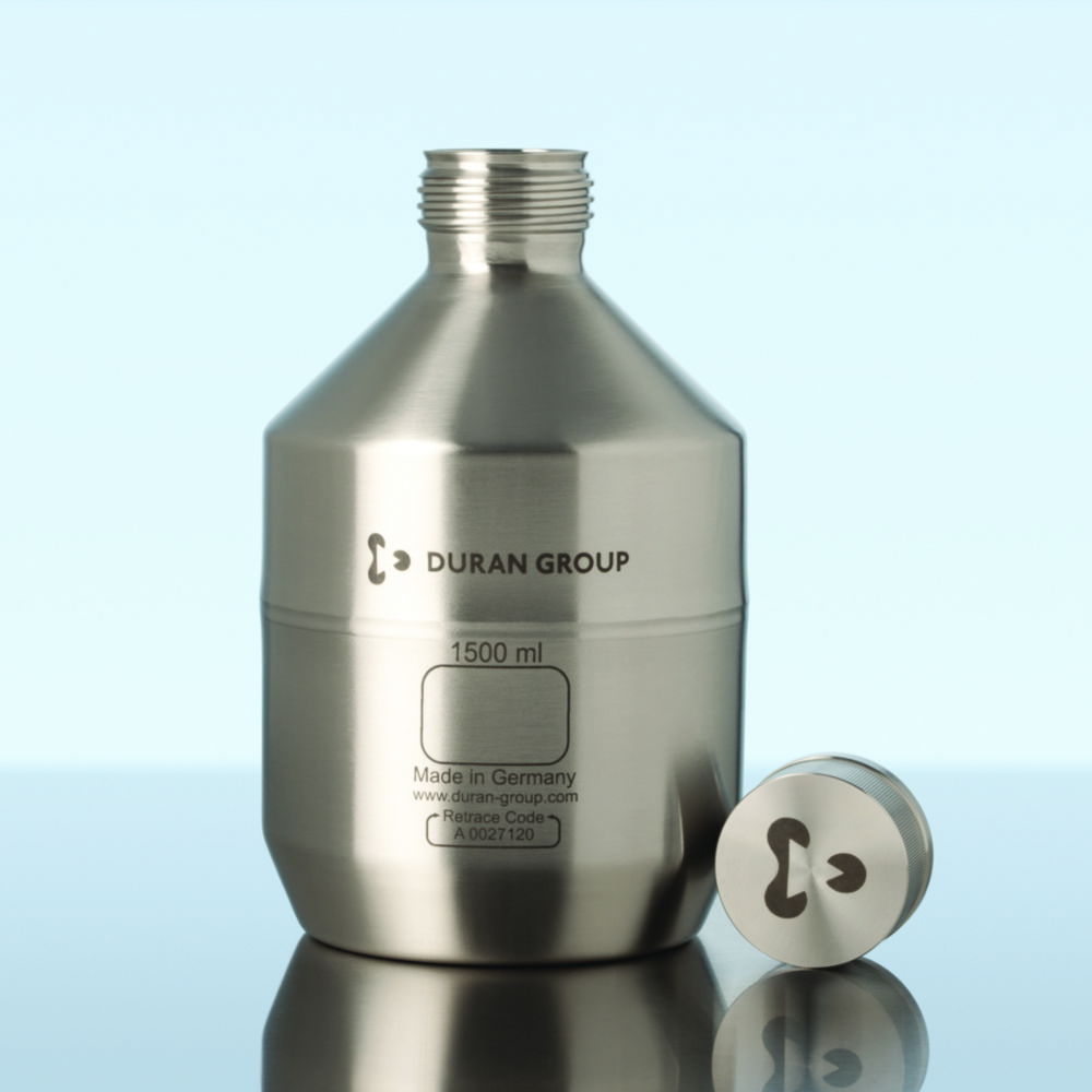Stainless steel bottle, GL 45, without UN approval, without cap Stainless steel bottle, GL 45, without UN approval, without cap
