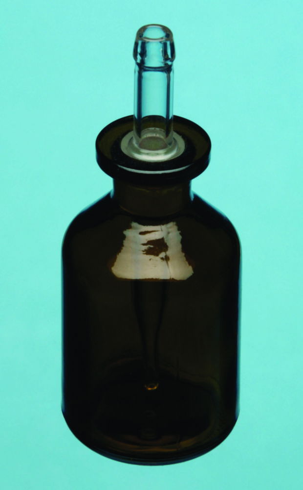Dropping bottles, pipette bottles, soda-lime glass, amber Dropping bottles, pipette bottles, soda-lime glass, amber