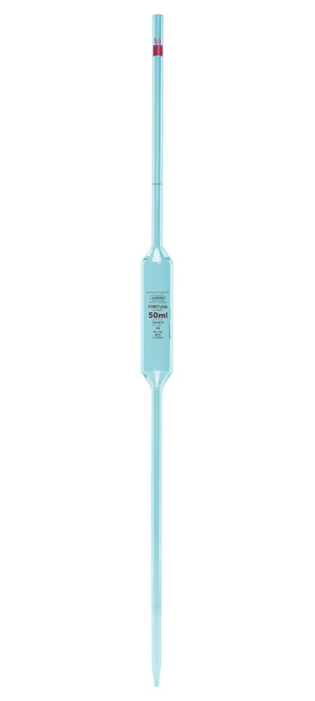 Volumetric pipettes Volac FORTUNA®, glass, class AS, 1 mark, amber graduation