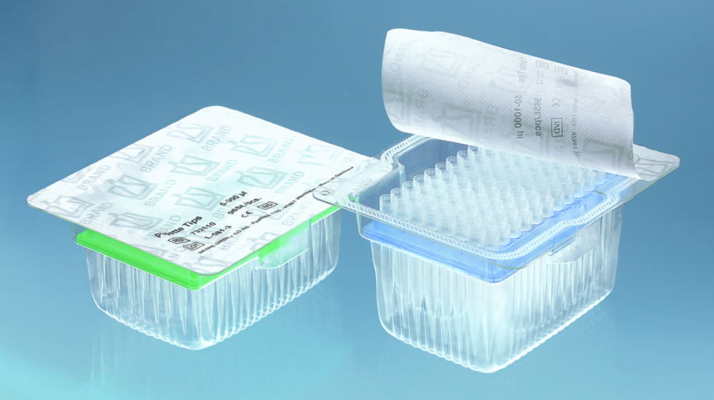 Robotic filter tips, PP, racked in TipRack, BIO-CERT®