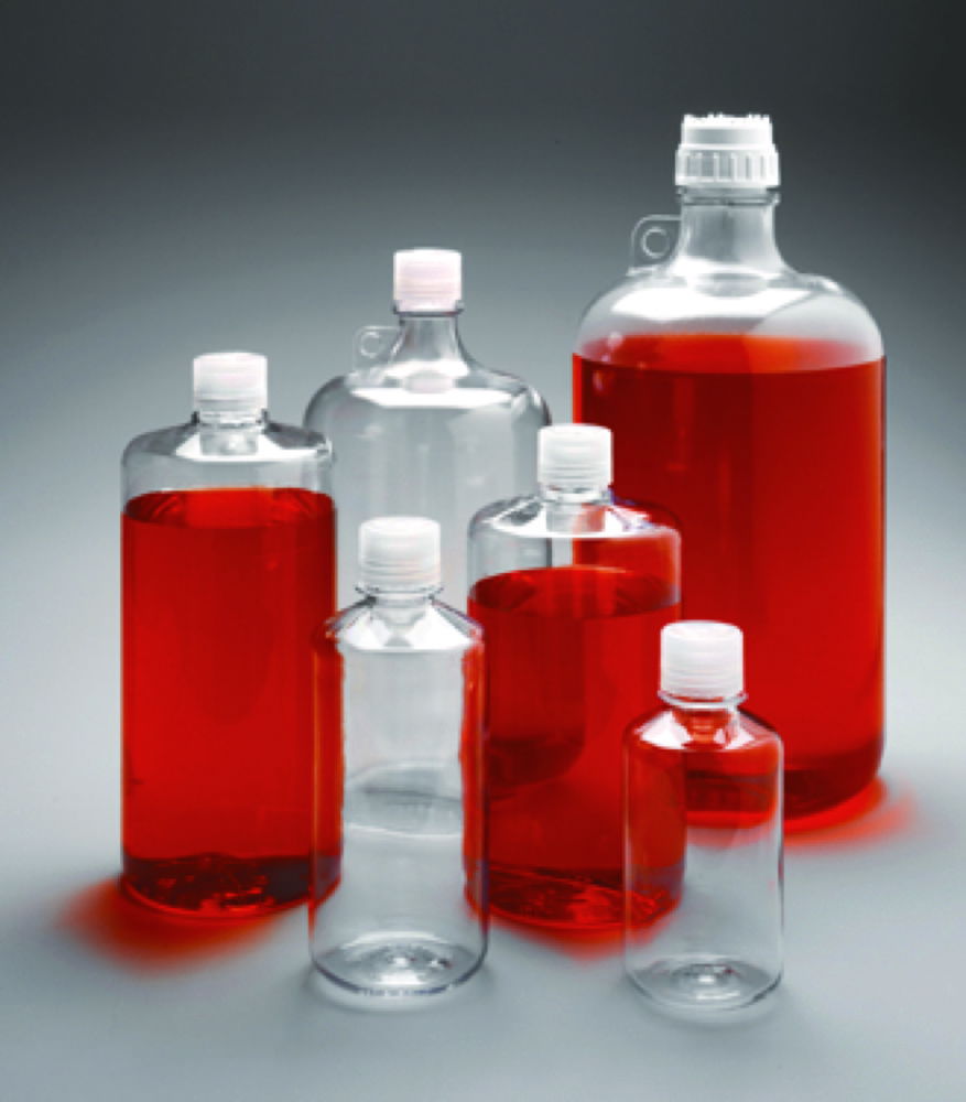 Narrow mouth bottles Nalgene™, PC, with screw cap, PP Narrow mouth bottles Nalgene™, PC, with screw cap, PP