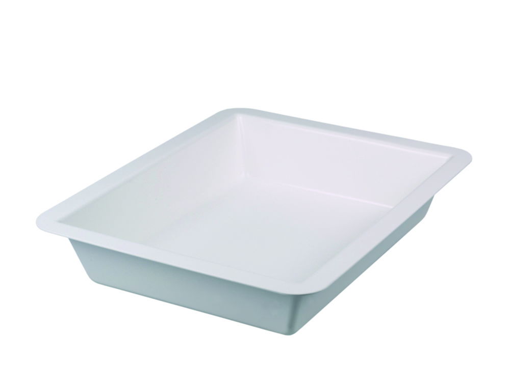 Photographic trays LaboPlast®, PVC, deep form, without ribs on bottom, edge shape straight Photographic trays LaboPlast®, PVC, deep form, without ribs on bottom, edge shape straight