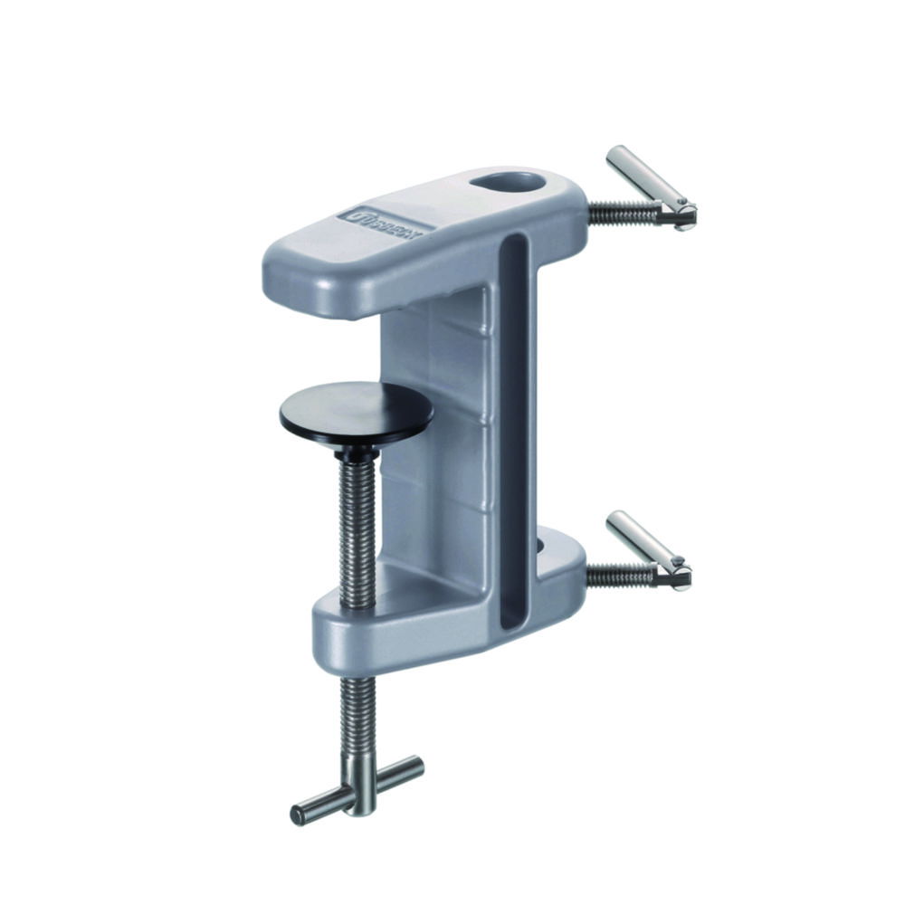 Table clamp with hinged screws, aluminium alloy, powder-coated Table clamp with hinged screws, aluminium alloy, powder-coated