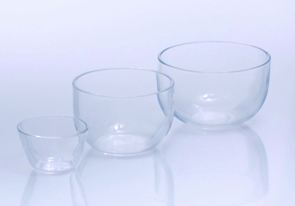 Crucibles, quartz glass, low form Crucibles, quartz glass, low form