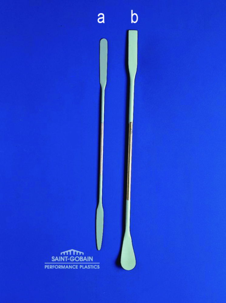Double-ended spatulas, PTFE fluoropolymer, coated Double-ended spatulas, PTFE fluoropolymer, coated