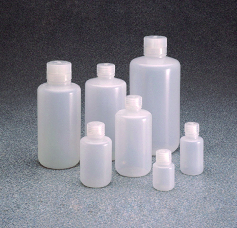 Narrow-mouth bottles Nalgene™, with closure, LDPE