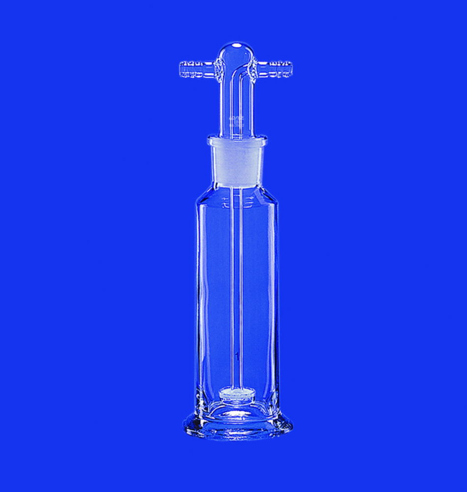 Gas washing bottles acc. to Drechsel, with glass olives Gas washing bottles acc. to Drechsel, with glass olives