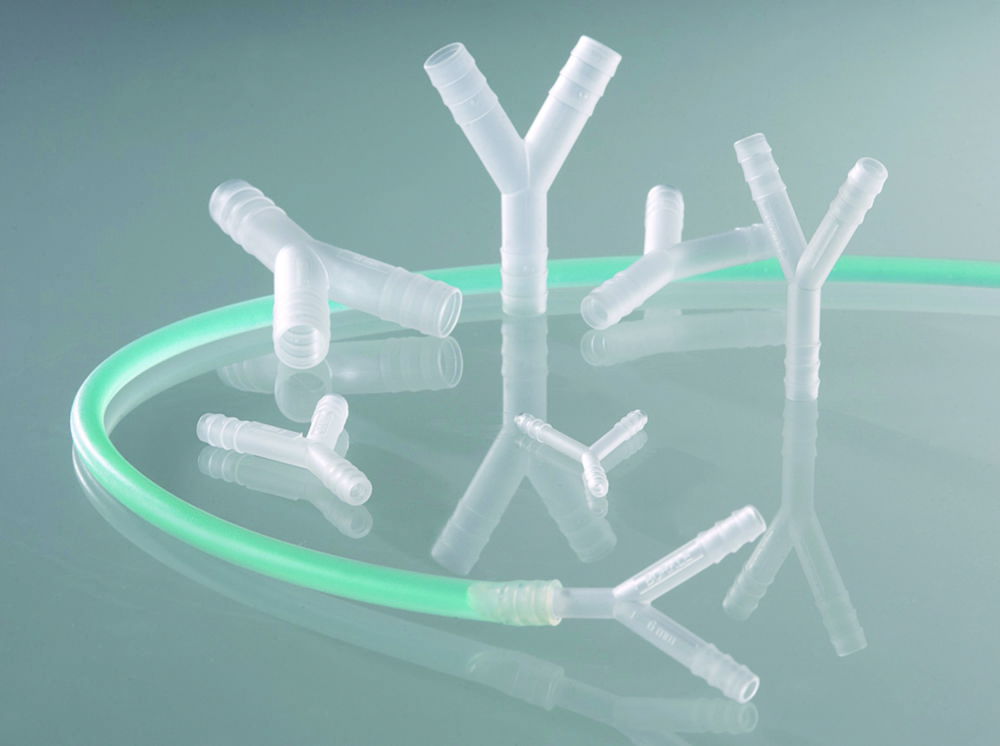 Tubing connectors, Y-shape, PVDF Tubing connectors, Y-shape, PVDF