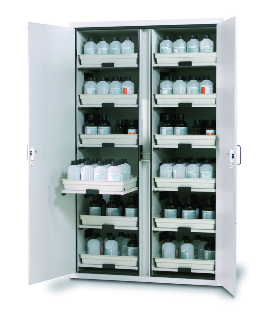 Cabinets for Acids and Alkalis SL-CLASSIC with Wing Doors, 12 pull-out shelves Cabinets for Acids and Alkalis SL-CLASSIC with Wing Doors, 12 pull-out shelves