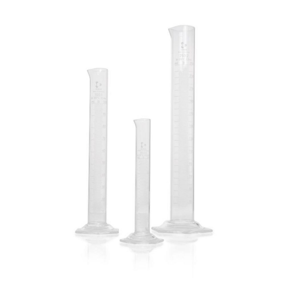 Measuring cylinders DURAN®, tall form, class B, white graduations Measuring cylinders DURAN®, tall form, class B, white graduations