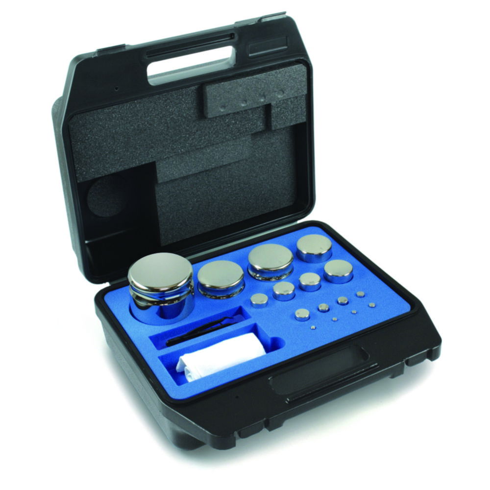 Weight set E2, compact shape, with plastic case Weight set E2, compact shape, with plastic case