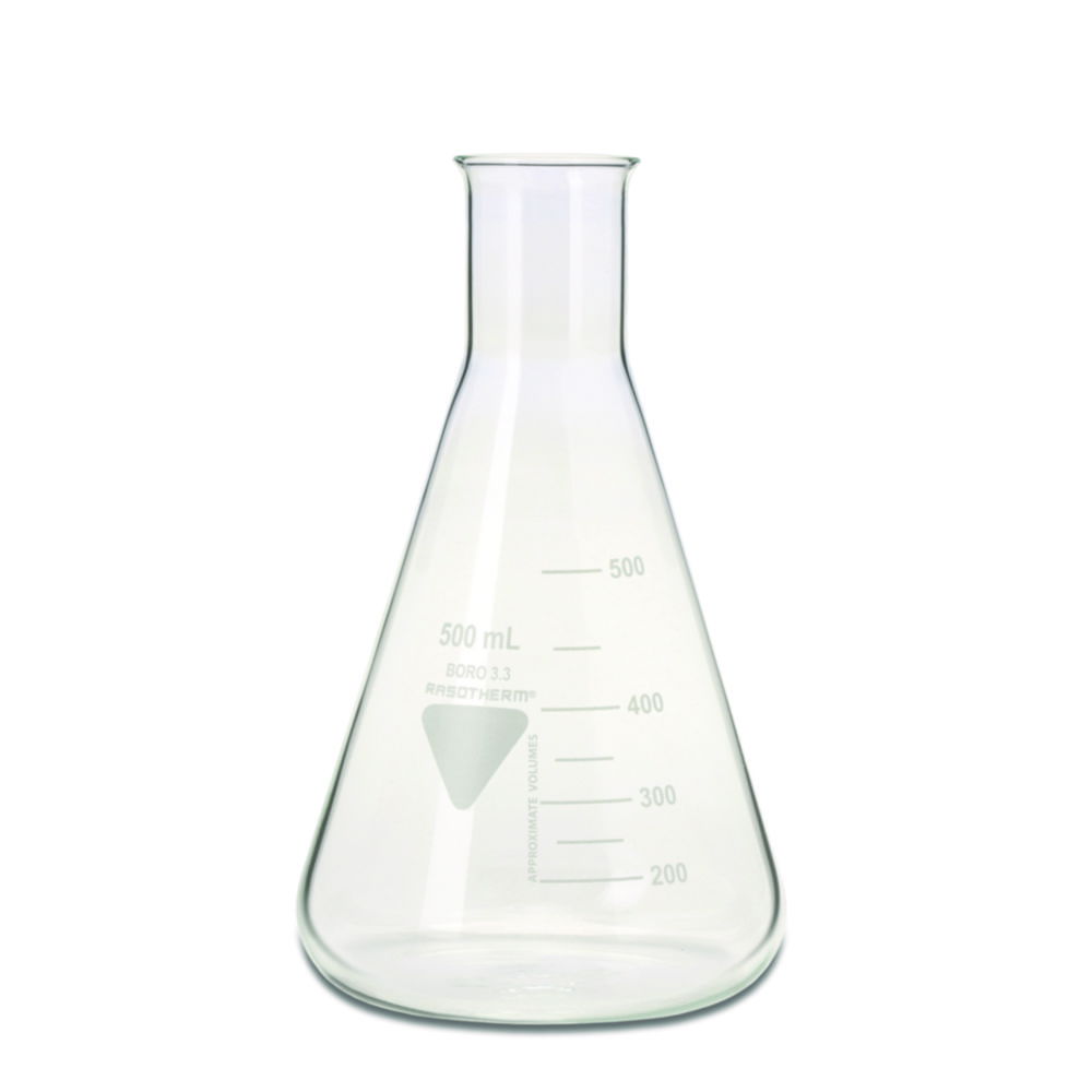 Erlenmeyer flasks, Borosilicate glass 3.3, narrow neck Erlenmeyer flasks, Borosilicate glass 3.3, narrow neck