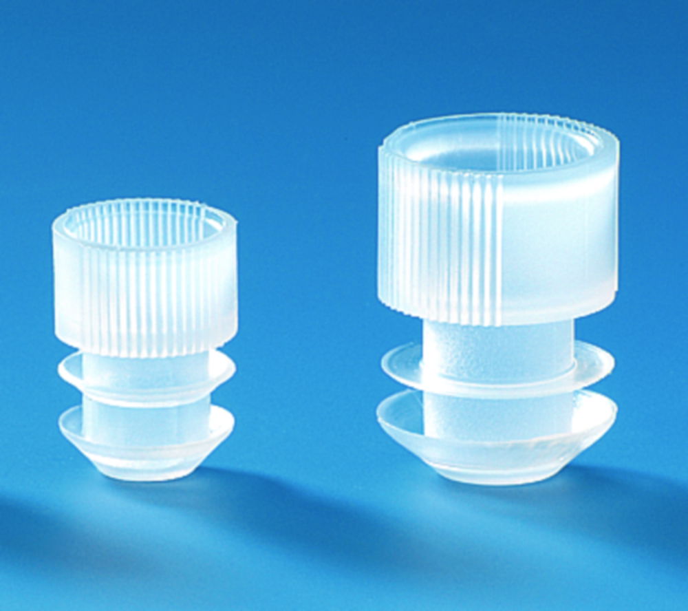Grip stoppers for centrifuge tubes, round bottom, LDPE Grip stoppers for centrifuge tubes, round bottom, LDPE