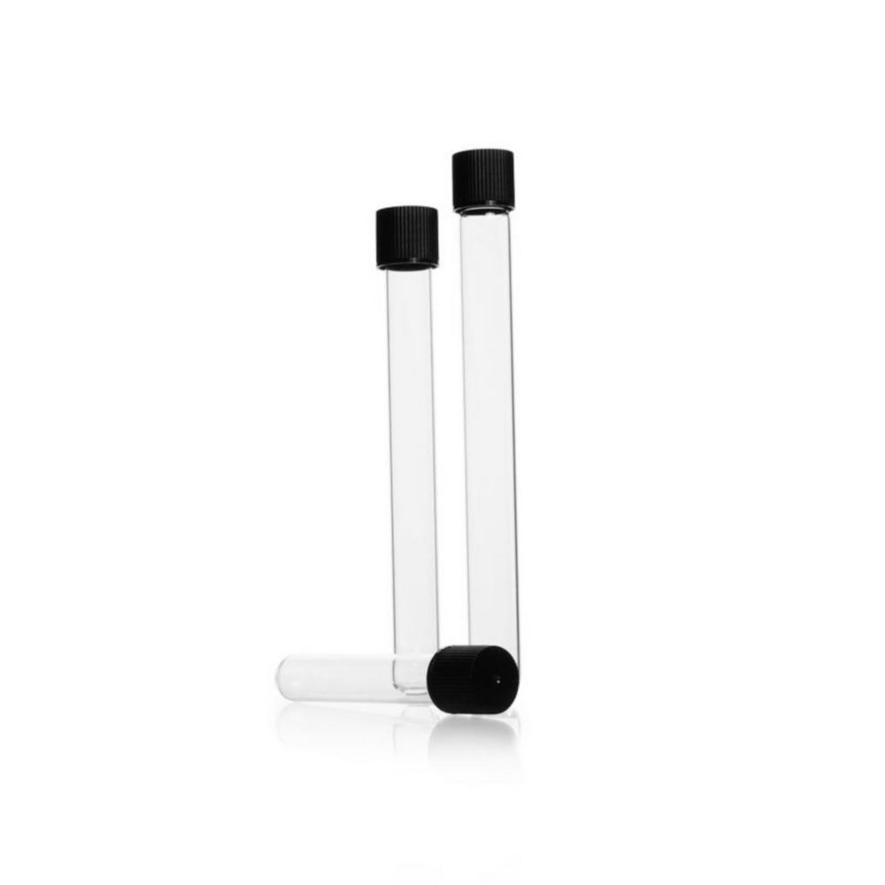 Disposable culture tubes, soda-lime glass, with screw cap Disposable culture tubes, soda-lime glass, with screw cap