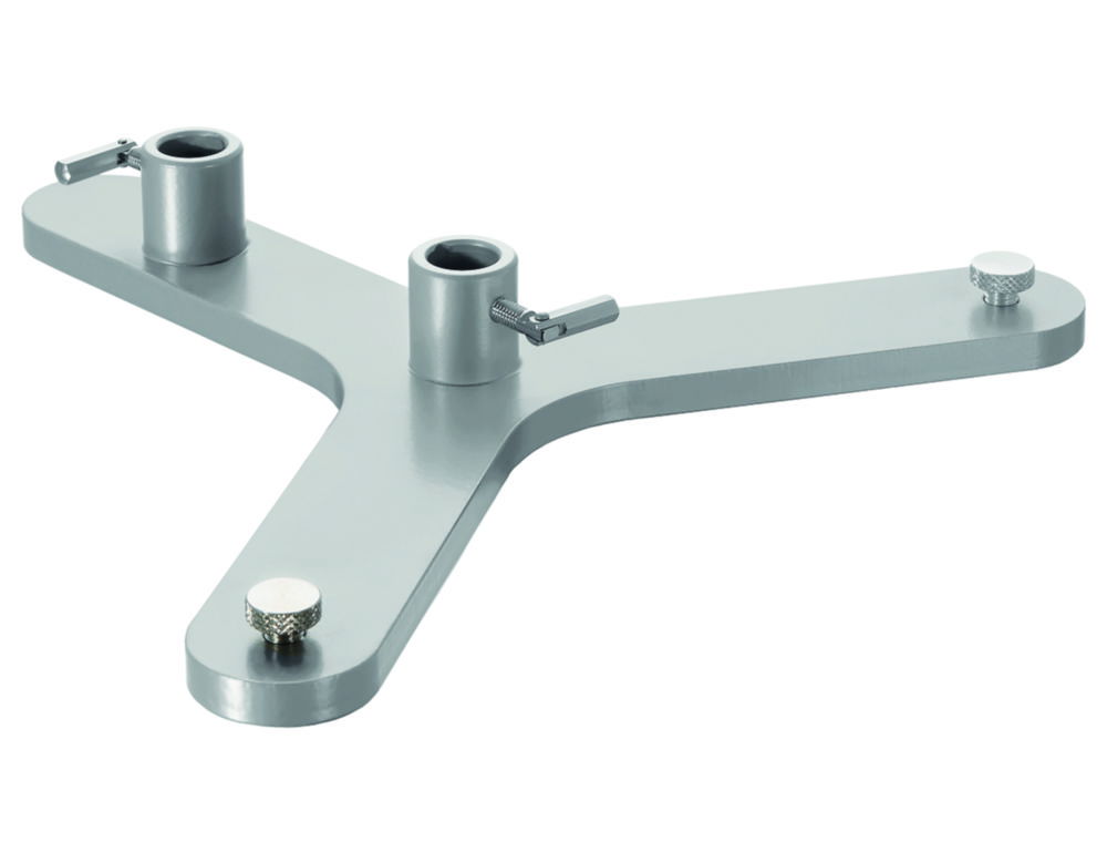 Retort stand base Duo, tripod pattern, with hinged screw, for 2 rods Retort stand base Duo, tripod pattern, with hinged screw, for 2 rods