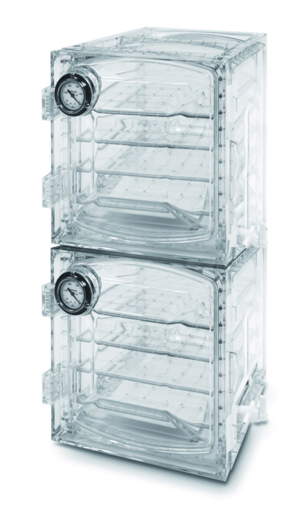 LLG-Vacuum desiccator cabinets, polycarbonate, square form, "Heavy Duty" LLG-Vacuum desiccator cabinets, polycarbonate, square form, "Heavy Duty"