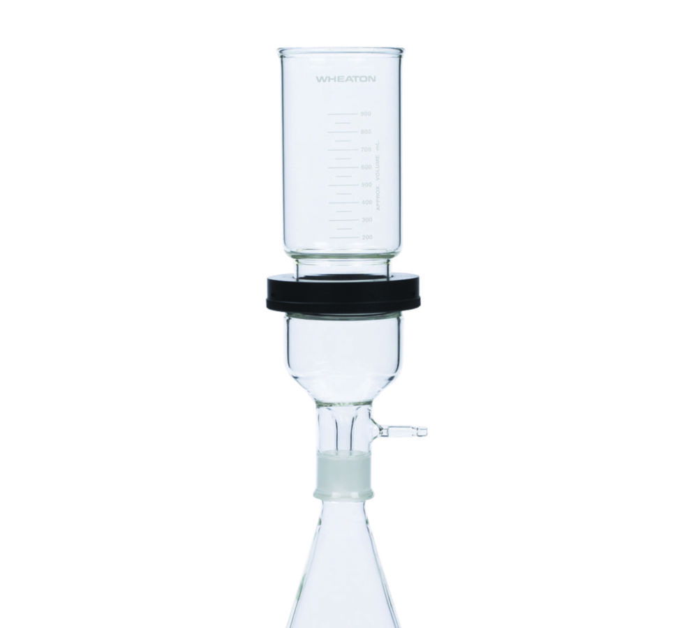 Filtering apparatus with PTFE support, with screw connection and ground joint NS40/35 Filtering apparatus with PTFE support, with screw connection and ground joint NS40/35