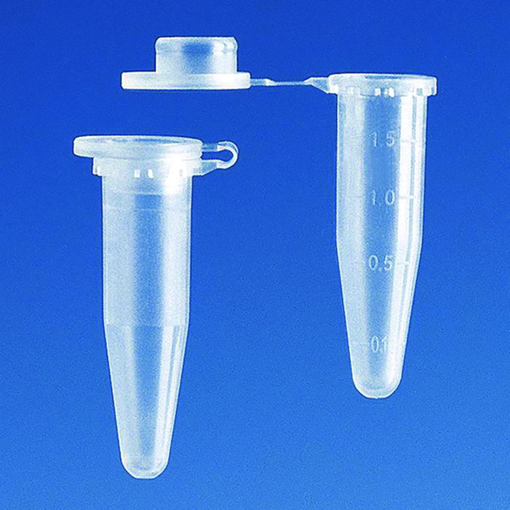 Reaction tubes, PP, with attached lid Reaction tubes, PP, with attached lid