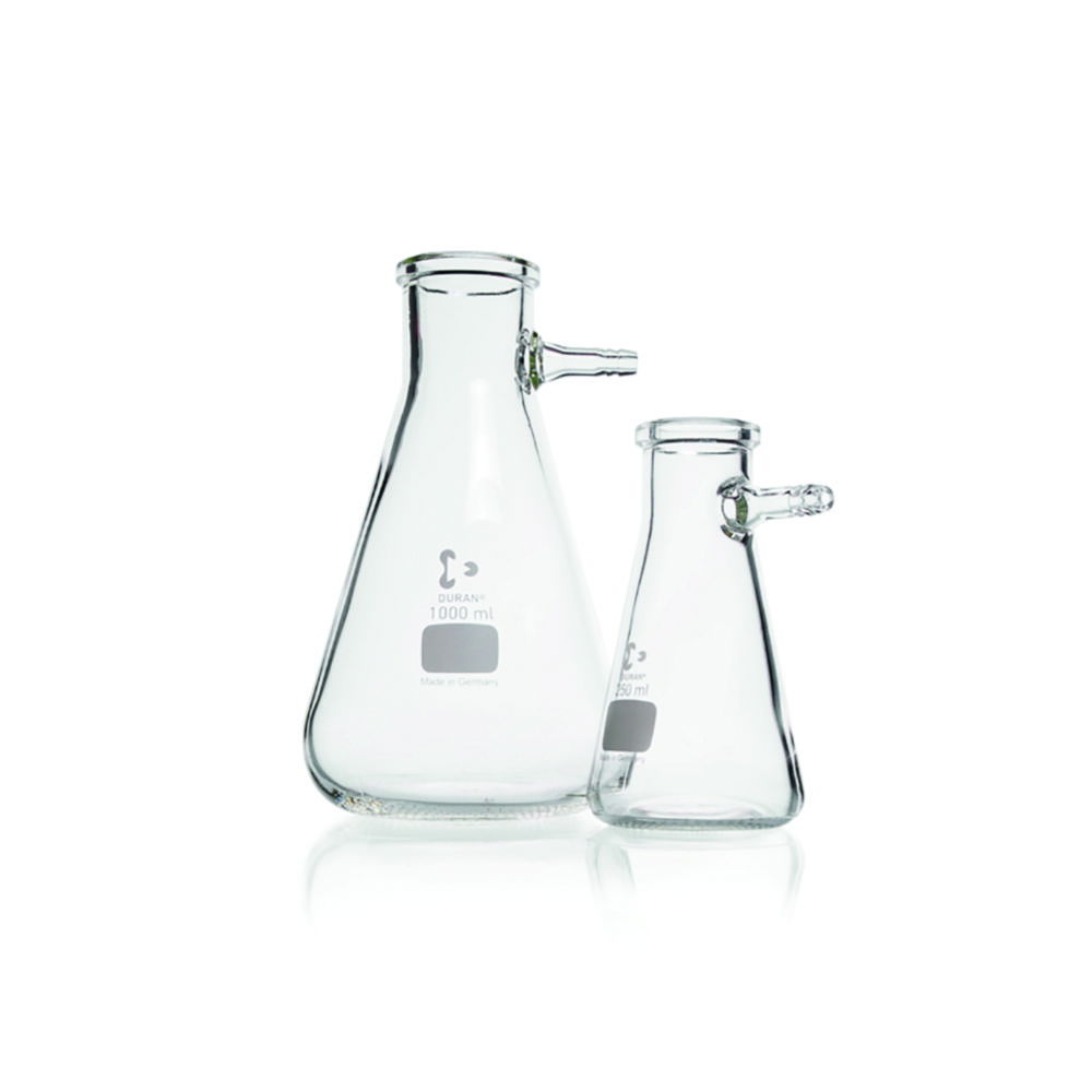 DURAN® Filtering Flask with Glass Hose Connection, Erlenmeyer shape DURAN® Filtering Flask with Glass Hose Connection, Erlenmeyer shape