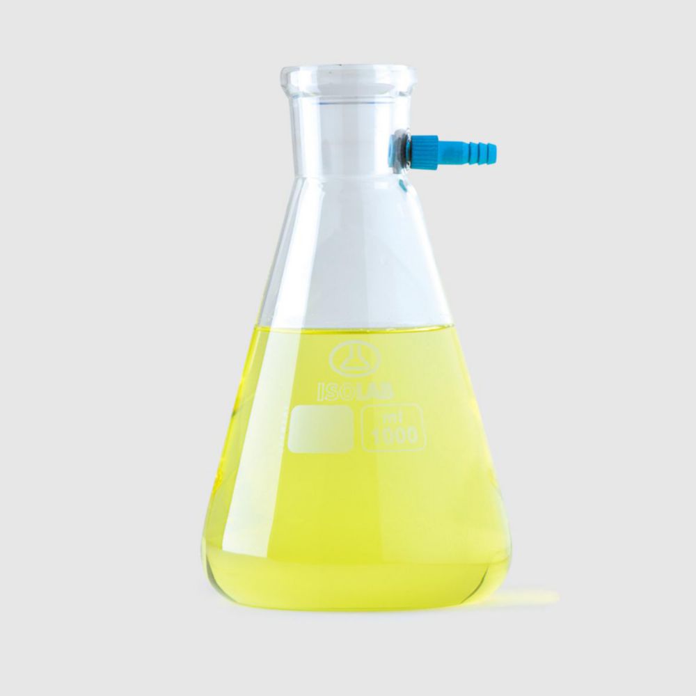 Filter flasks, Erlenmeyer shape, borosilicate glass 3.3, with PP olive Filter flasks, Erlenmeyer shape, borosilicate glass 3.3, with PP olive