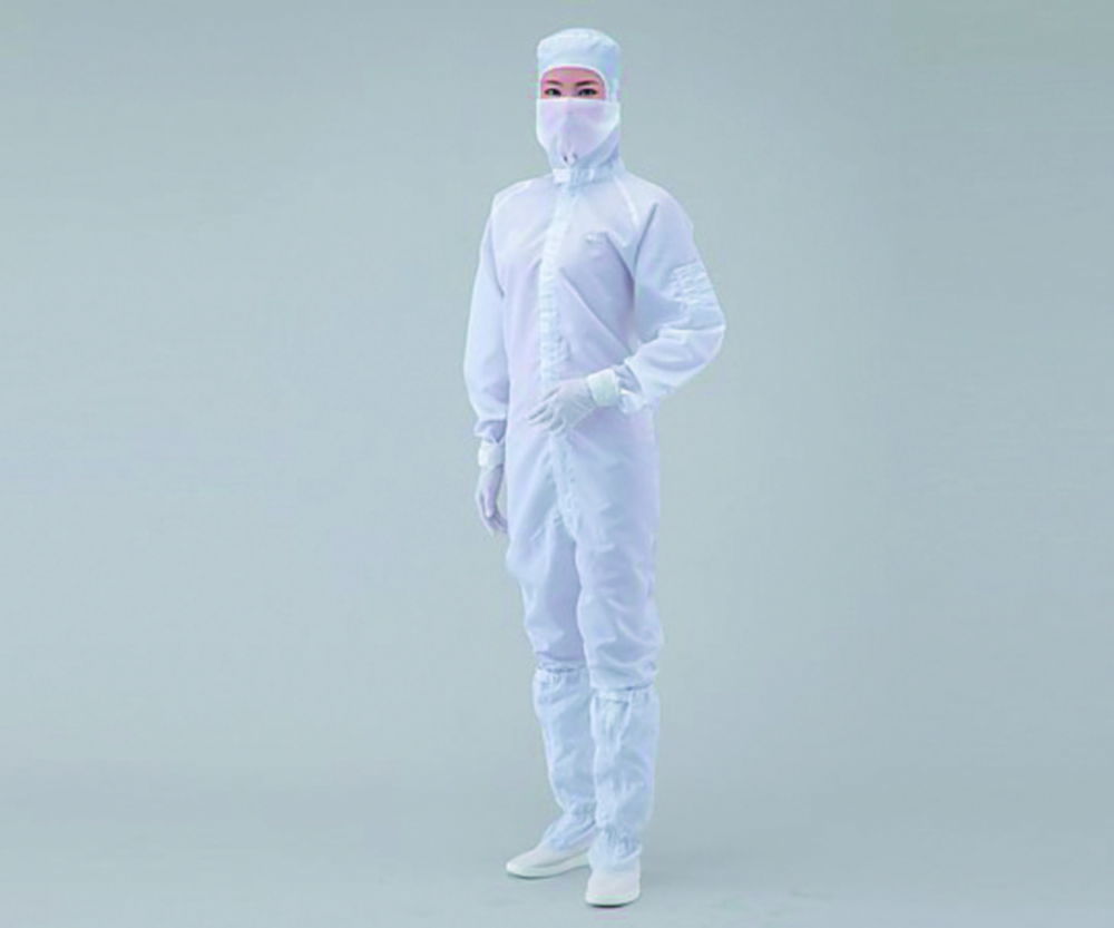 Overall for cleanroom ASPURE, polyester, with integrated hood Overall for cleanroom ASPURE, polyester, with integrated hood