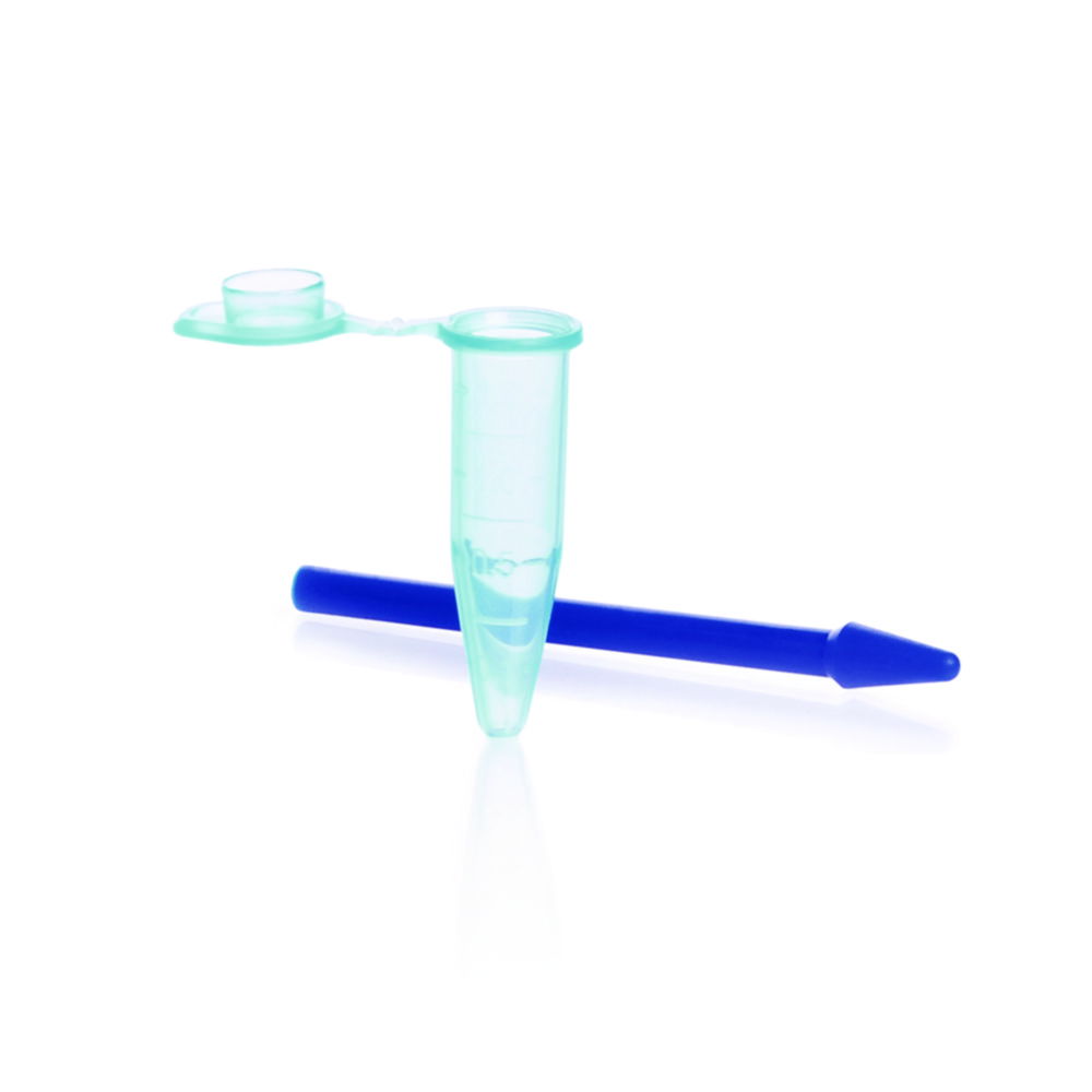 Disposable pellet pestles, PP, with reaction tube Disposable pellet pestles, PP, with reaction tube