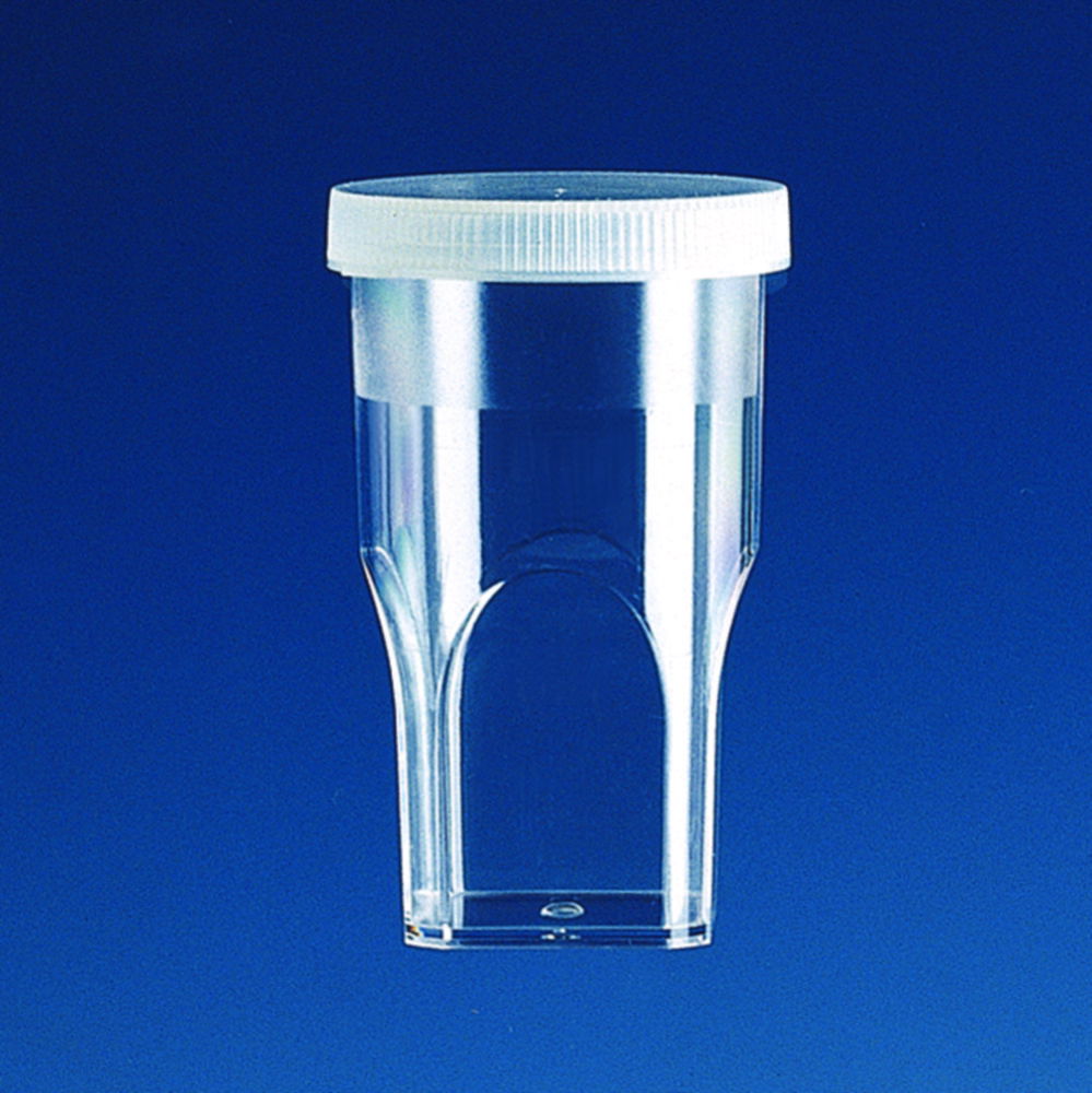Sample cups, PS, with lid, PE, for COULTER COUNTER® Sample cups, PS, with lid, PE, for COULTER COUNTER®
