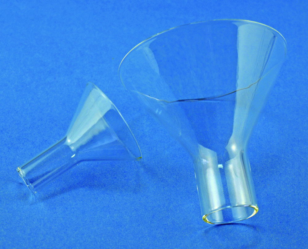 Powder funnels, soda-lime glass
