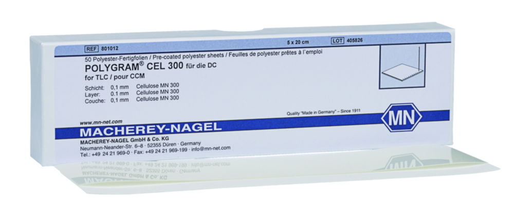 Cellulose MN 300, TLC-ready-to-use plates cellulose coated
