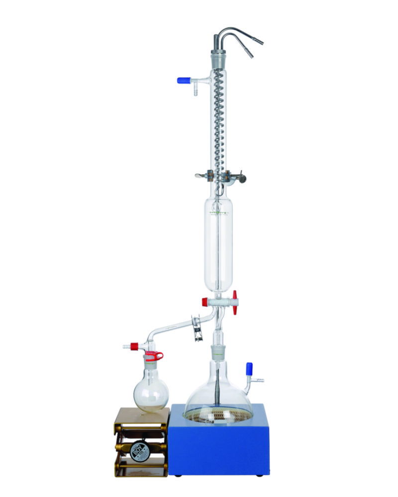 Solvent circulation apparatus, boro 3.3, with 2-way PTFE valve