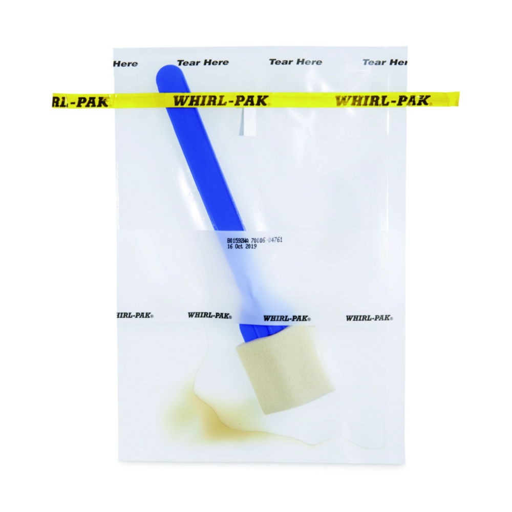 Sample bag Whirl-Pak® PolyProbe™, with PU sponge (hydrated) and detachable handle Sample bag Whirl-Pak® PolyProbe™, with PU sponge (hydrated) and detachable handle