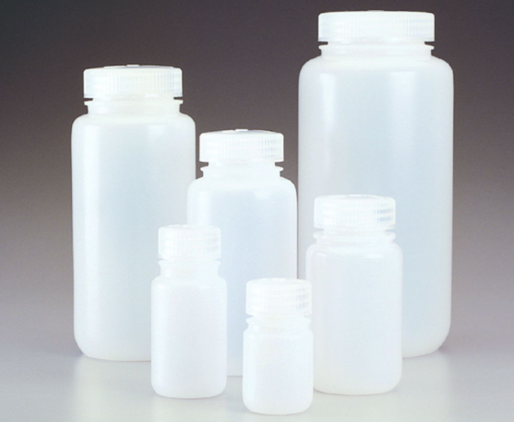 Wide mouth bottles Nalgene™, LDPE, with screw cap, PP