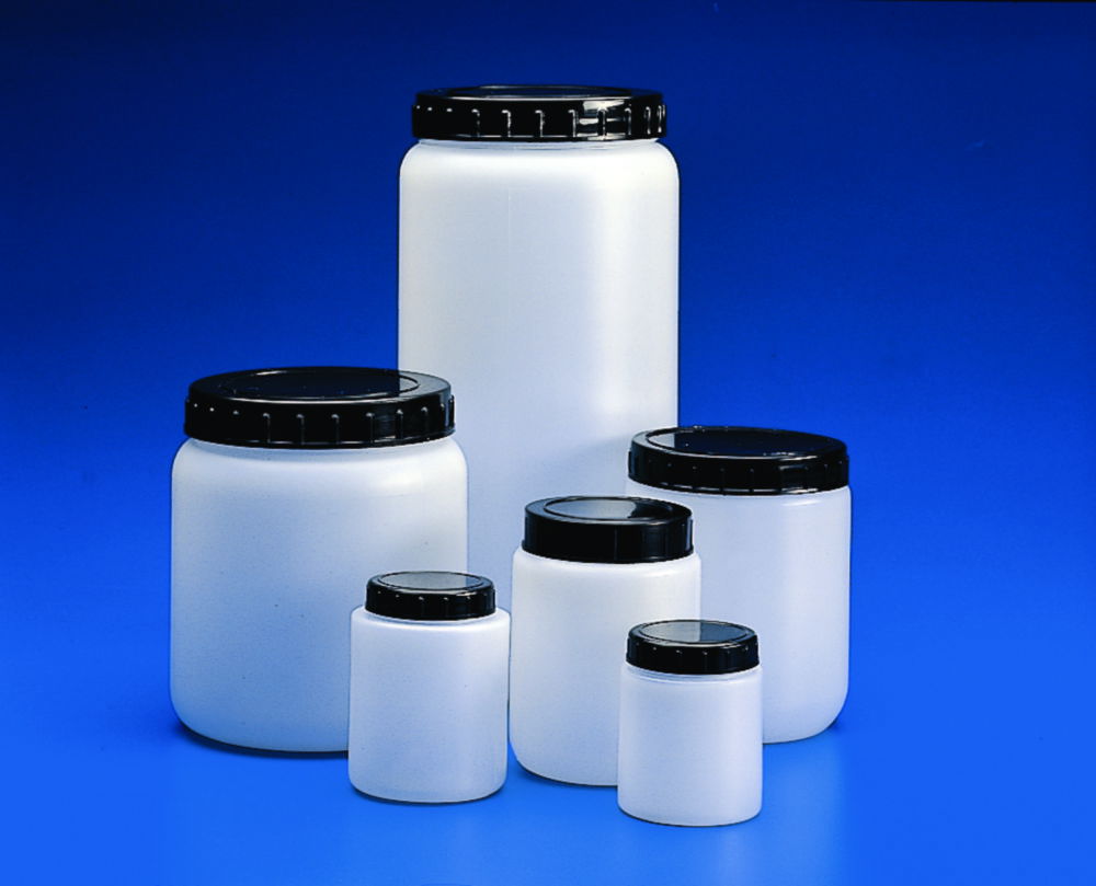 Cylindrical jars with ribbed cap, HDPE Cylindrical jars with ribbed cap, HDPE