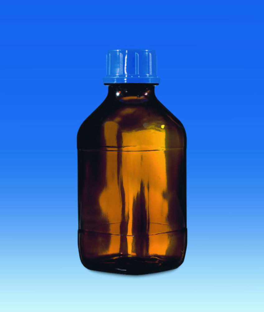 Square bottles, soda-lime glass, brown, with screw cap Square bottles, soda-lime glass, brown, with screw cap