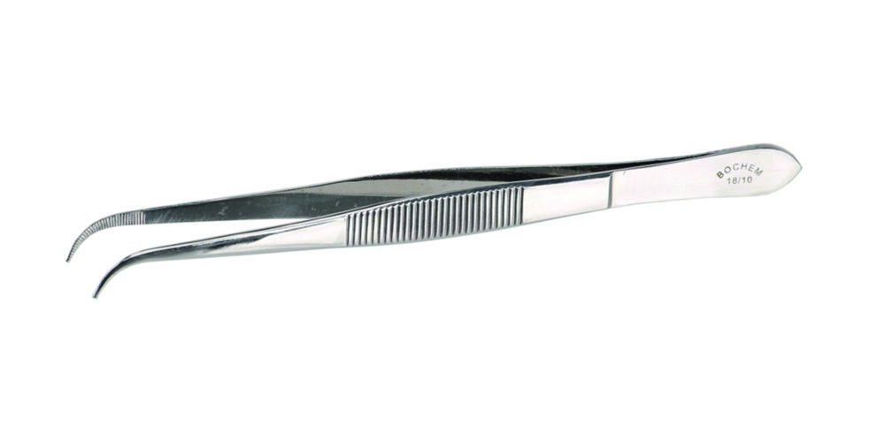 Forceps, curved end, 18/10 steel Forceps, curved end, 18/10 steel