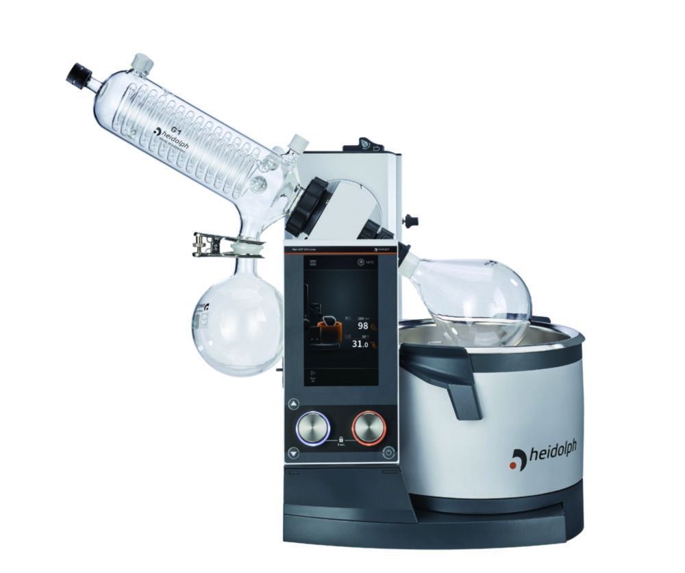 Rotary Evaporators Hei-VAP Ultimate, with motor lift, angled condenser Rotary Evaporators Hei-VAP Ultimate, with motor lift, angled condenser