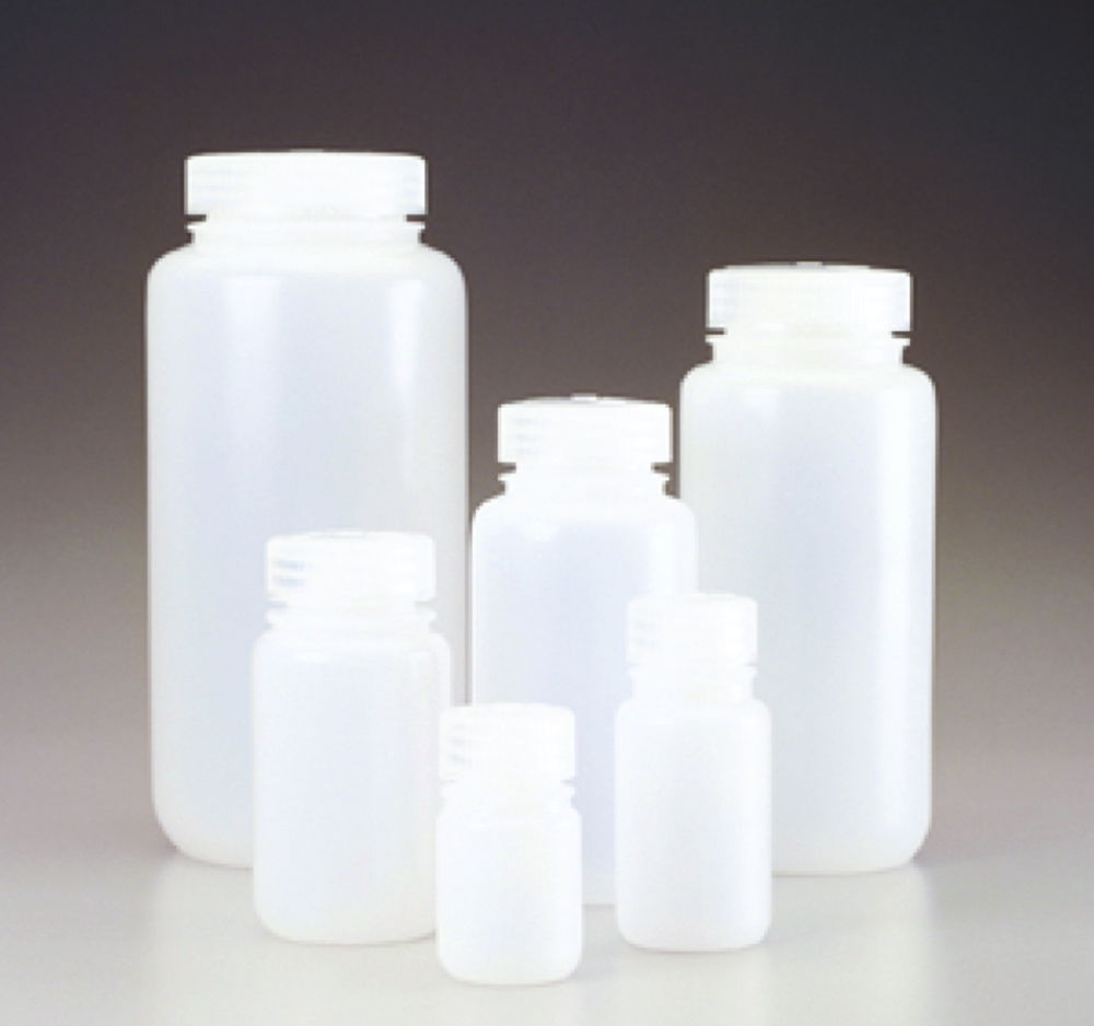 Wide mouth bottles Nalgene™ Economy, HDPE, with screw cap, PP