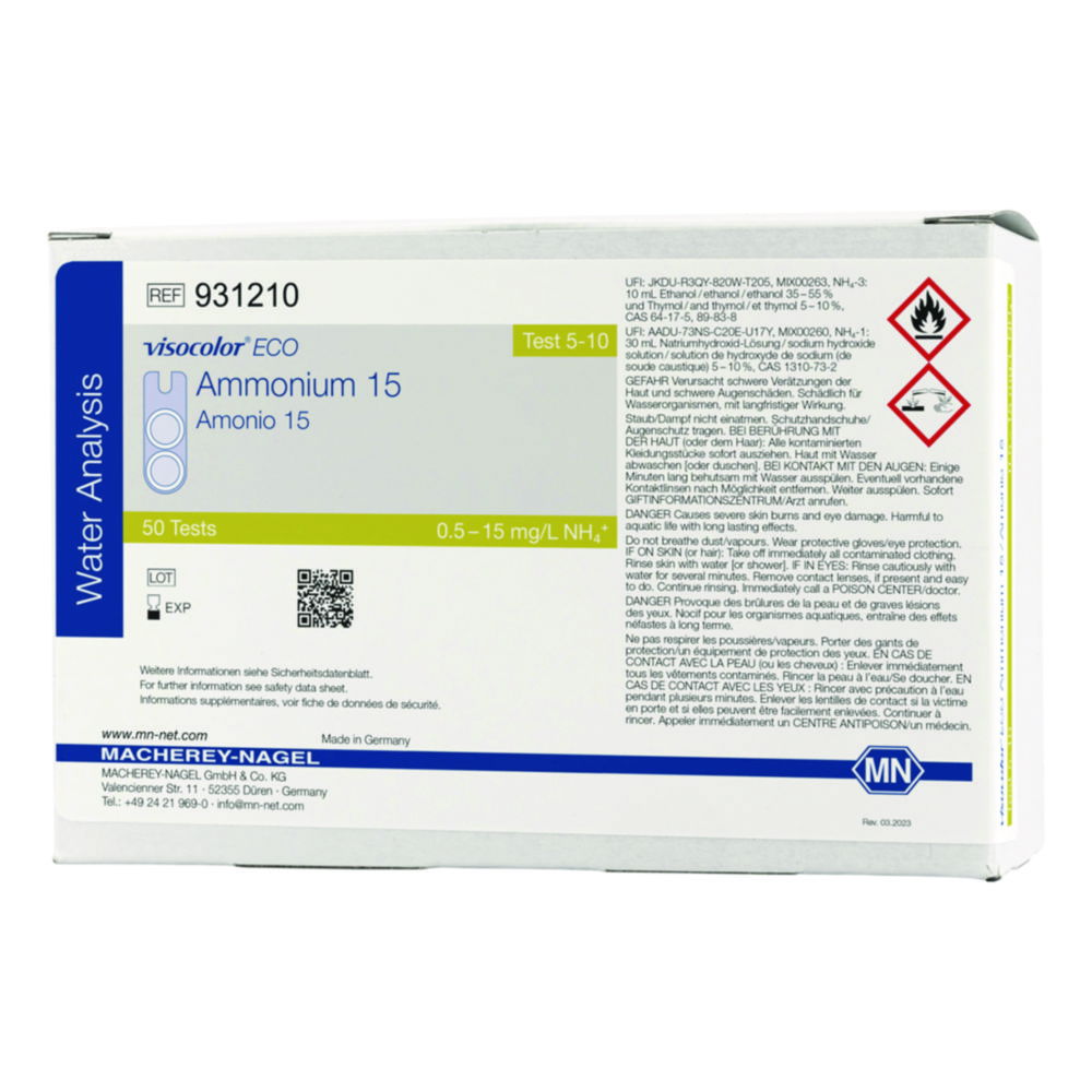 Test kits, VISOCOLOR®ECO for water analysis, refill pack Test kits, VISOCOLOR®ECO for water analysis, refill pack