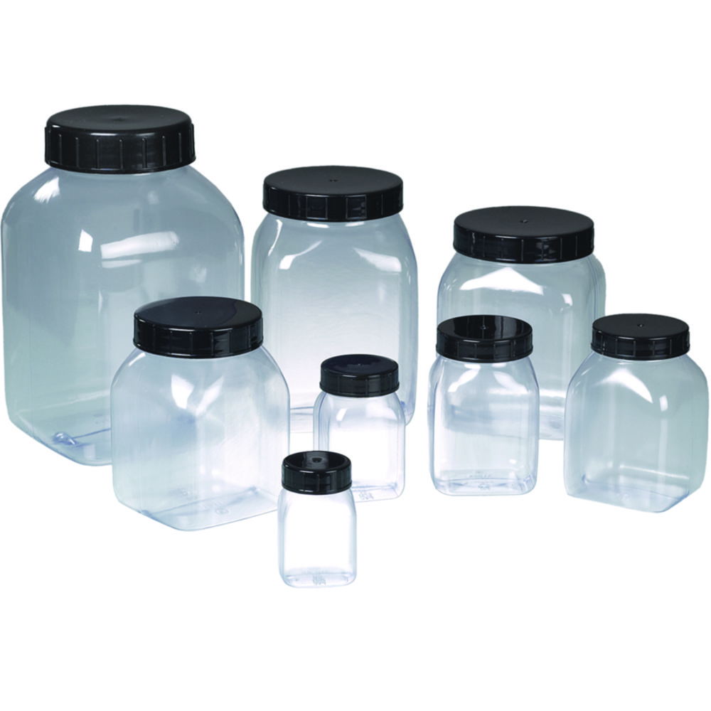 Square wide-mouth containers, PVC, transparent Square wide-mouth containers, PVC, transparent