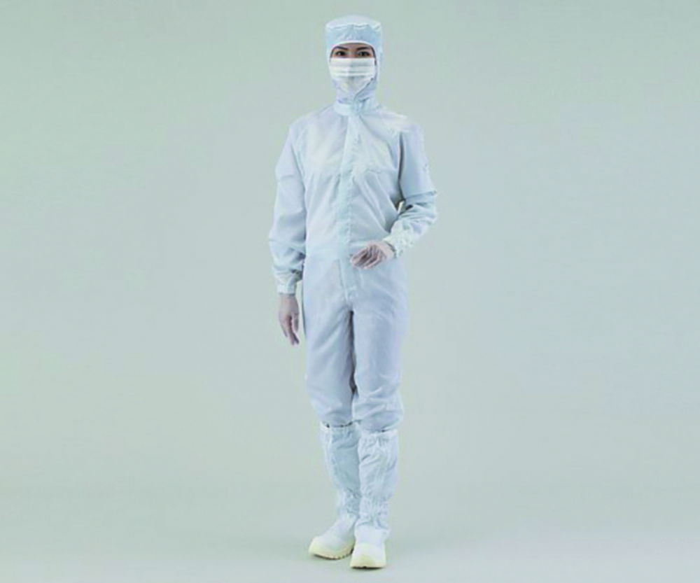Overall for cleanroom ASPURE, polyester, with integrated hood Overall for cleanroom ASPURE, polyester, with integrated hood