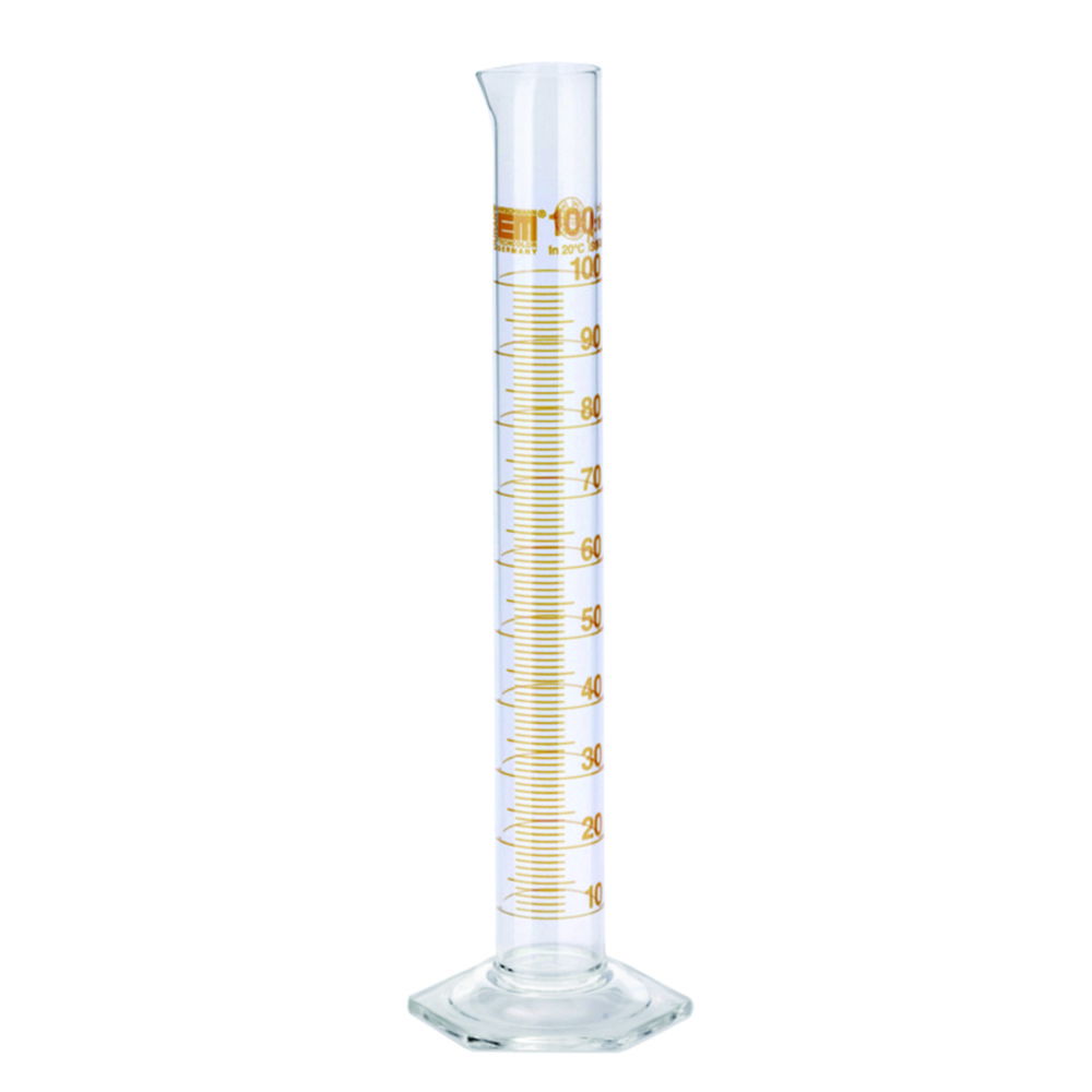 Measuring cylinders, DURAN®, tall form, class A, amber stain graduation Measuring cylinders, DURAN®, tall form, class A, amber stain graduation