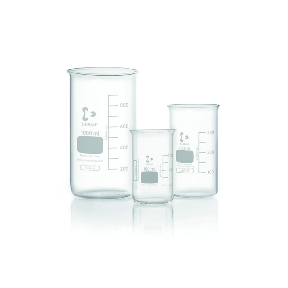 Beakers glass, DURAN®, tall form, without spout Beakers glass, DURAN®, tall form, without spout