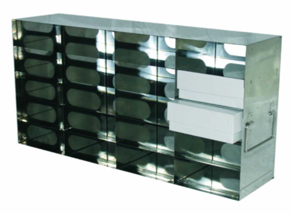Racks for upright freezers, stainless steel, for boxes with 100 mm height Racks for upright freezers, stainless steel, for boxes with 100 mm height