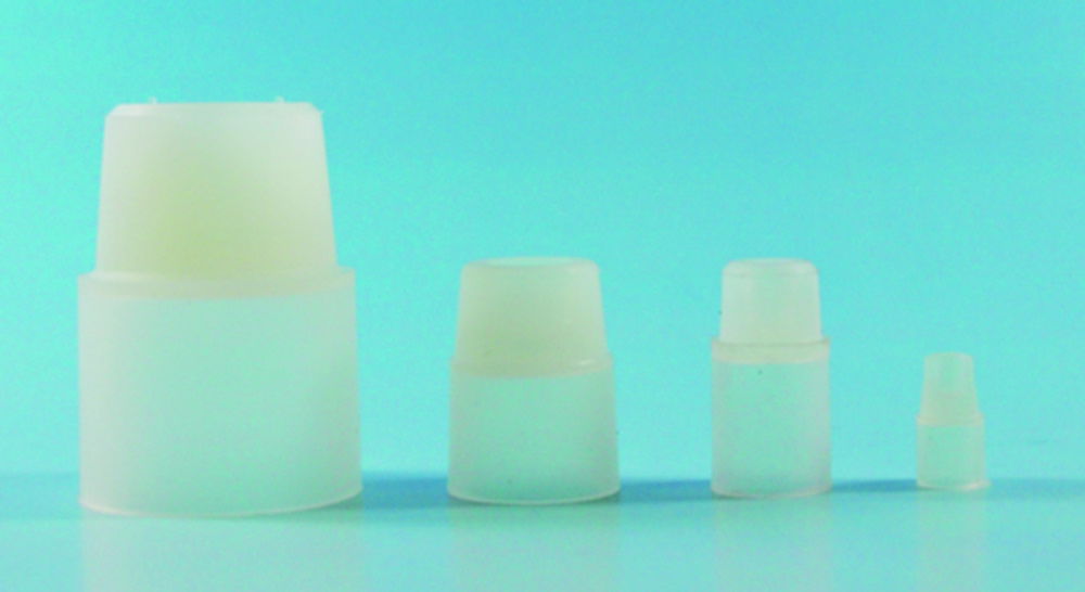 Stoppers, silicone, with turn-over flange Stoppers, silicone, with turn-over flange