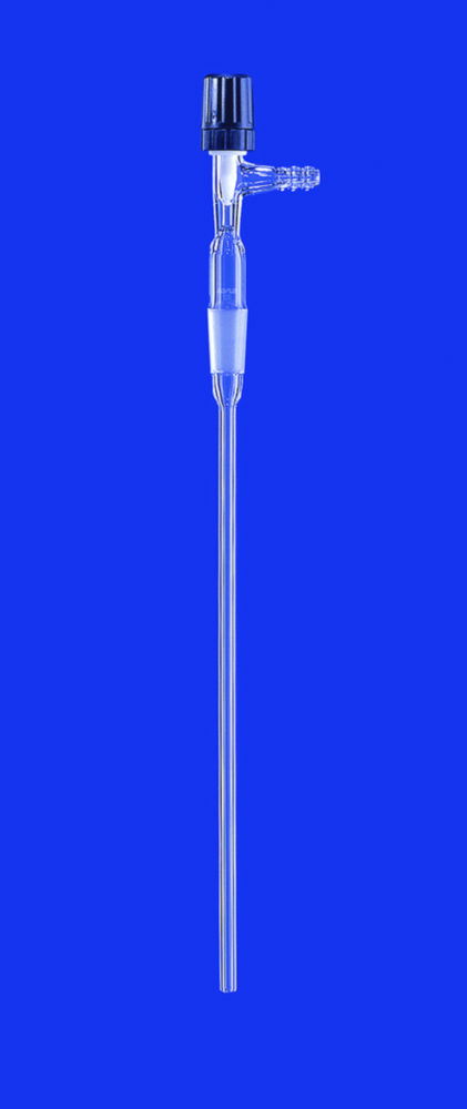 Gas inlet tube with valve stopcock, DURAN® tubing
